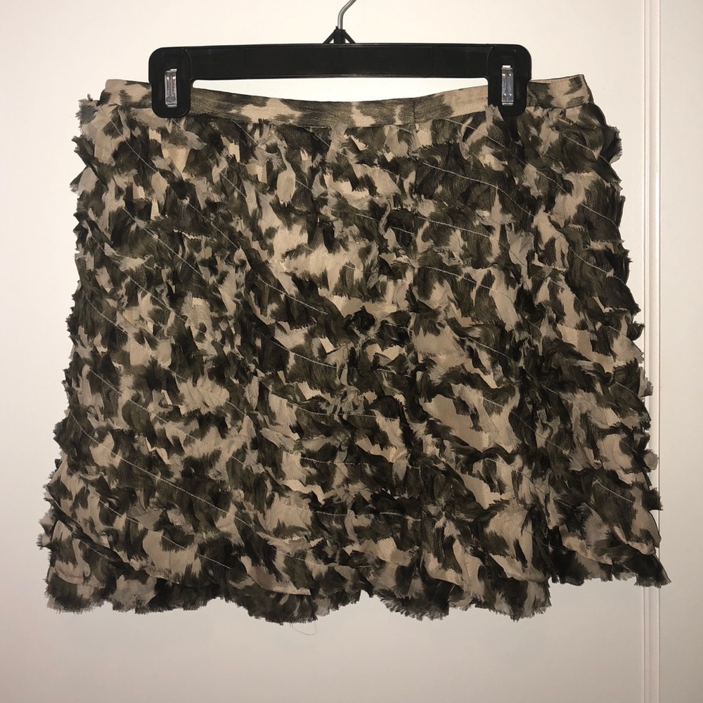 J Crew Silk Camo Skirt